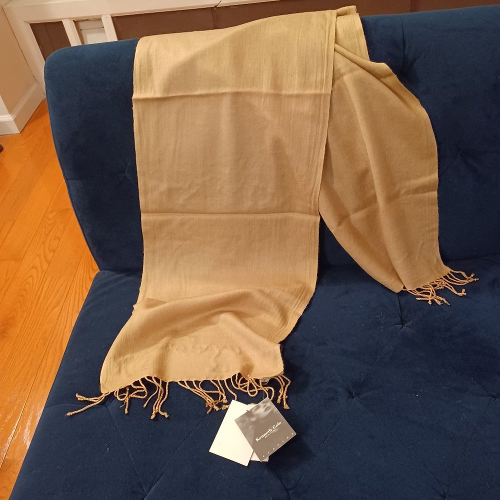 Tan Pashmina Cashmere Scarf - New (Kenneth Cole)